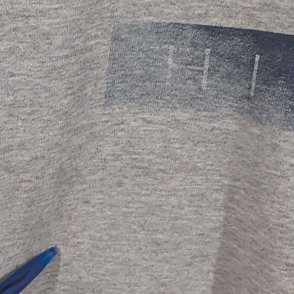 Vtg Tommy Hilfiger Adult Mens L Gray USA Made Crew Neck Sweatshirt Double Sided - Picture 5 of 12